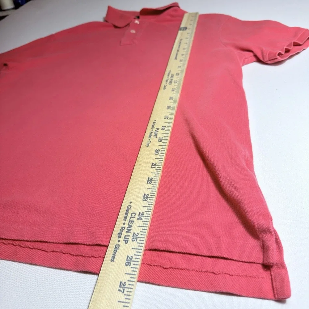 Polo Ralph Lauren XL Light Red Polo Slim Fit Blue Pony Preppy Golf Faded Shirt